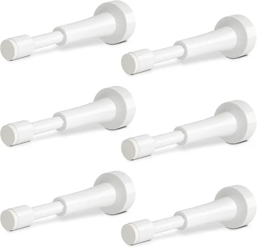 Vista 23 de Topes de puerta mate negros para pared - Tope de puerta de resorte de 4.33 pulgadas para la parte inferior de la puerta, tope de puerta de aluminio