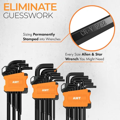 Vista 4 de AMERICAN MUTT TOOLS Juego de llaves Allen plegables con juego de llaves en L