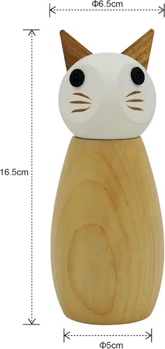 Vista 5 de Peterson Housewares Molinillo de sal o pimienta para gatos - Molinillo de especias de madera