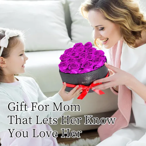 Vista 5 de Caja de 16 flores para siempre en forma de corazón, rosa eterna, rosas preservadas, rosas inmortales, regalo de cumpleaños para ella, mujeres