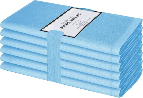 Vista 14 de Cotton Clinic Juego de 6 servilletas de cena 100% algodón, suaves, duraderas, reutilizables, de 17 x 17 pulgadas, para comedor, bodas, fiestas