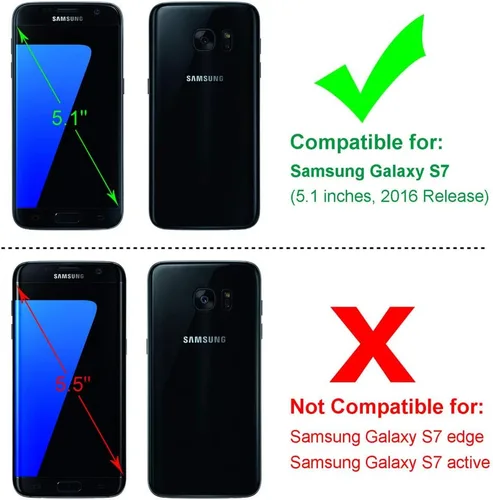 Vista 2 de Funda para Galaxy S7, a prueba de golpes, funda protectora para Samsung Galaxy S7 (5.1 pulgadas, 2016) [negro]