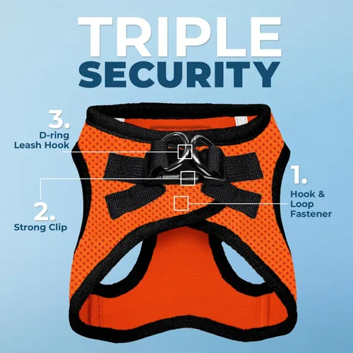 Vista 29 de Best Pet Supplies - Arnés de malla para todo tipo de clima, reflectante, antitirones, para perro y gato pequeño y mediano, con cierre de velcro