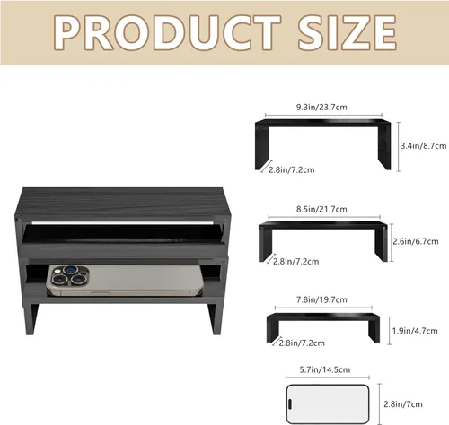 Vista 2 de Soporte de madera para exhibición, 6 paquetes de elevadores de madera para eventos de proveedores, soporte apilable de madera para cupcakes de 3