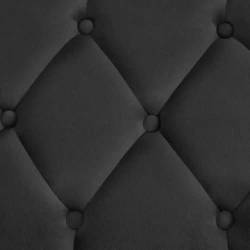 Vista 7 de Yaheetech Otomanas negras de 45 pulgadas, banco de terciopelo para el extremo de la cama, reposapiés otomano con patas doradas para sala de estar