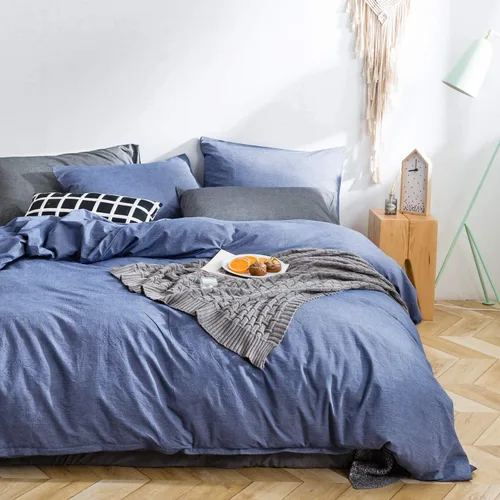 Vista 2 de SUSYBAO - Cobertor tipo duvet de 3 piezas, 100% de algodón natural, tamaño Queen, 1 cobertor con 2 fundas para almohada, calidad de lujo, ultra