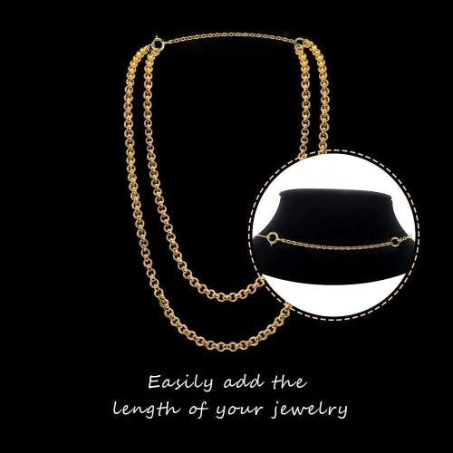 Vista 7 de 3 piezas de extensores de collar de plata de ley 925 para mujeres, duraderos, fuertes, extraíbles, extensión de pulsera, collar, tobillera, joyería