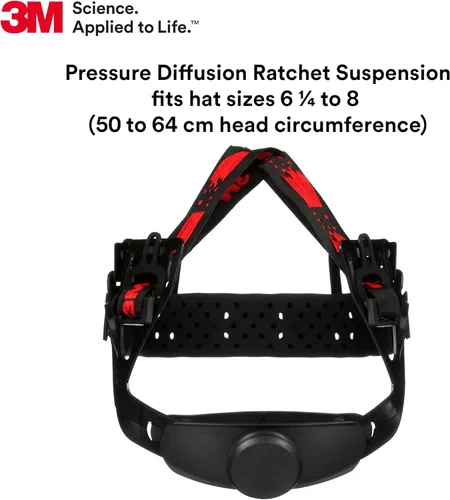 Vista 4 de 3M Hard Hat SecureFit H-700 Series - Casco de seguridad estilo gorra con sensor Uvicator, suspensión de trinquete de difusión de presión de 4 puntos