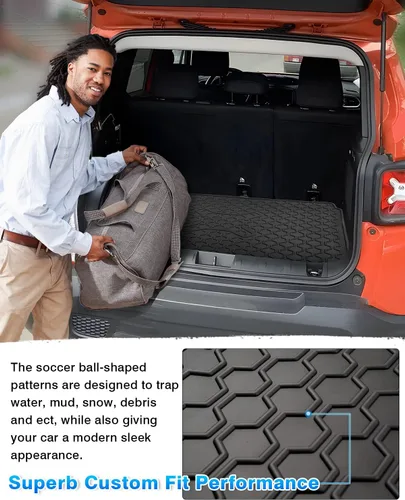 Vista 4 de Cartist Forro de Carga Compatible con Jeep Renegade 2015-2024 Alfombrilla de Maletero Forro Trasero de Automóvil Negro