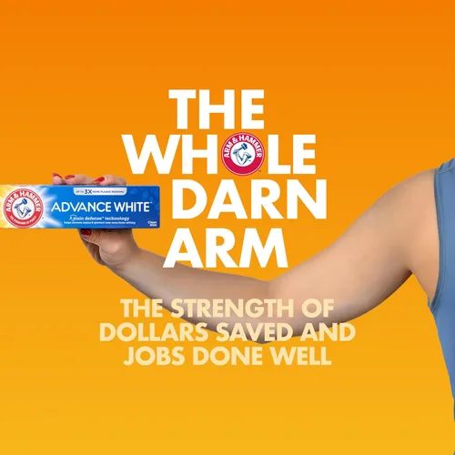 Vista 12 de ARM & HAMMER Advance White Pasta de dientes, Pasta de dientes blanqueadora de bicarbonato de sodio con Tecnología de Defensa contra Manchas y Flúor