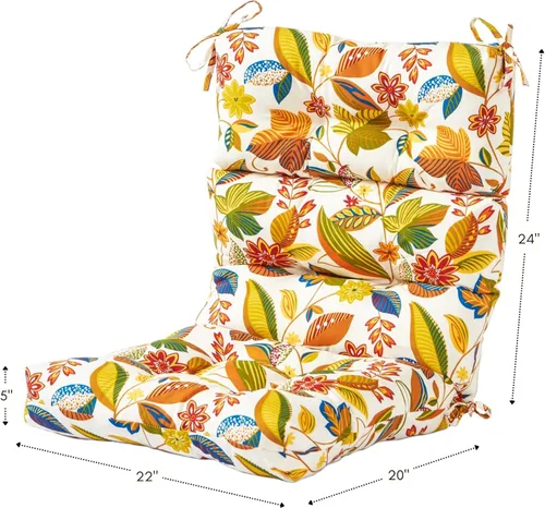 Vista 22 de Greendale Home Fashions Aloha - Cojín para silla de respaldo alto para exteriores de 44 x 22 pulgadas