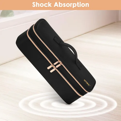 Vista 4 de APOKE Estuche de viaje de doble capa compatible con el secador de pelo y cepillo de aire caliente One Step de Revlon Original 1.0 y Plus 2.0, bolsa
