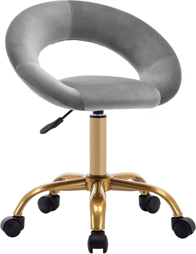 Vista 9 de DUHOME Taburete de trabajo WY-171XF Crescent Silla giratoria ajustable con ruedas (negro)