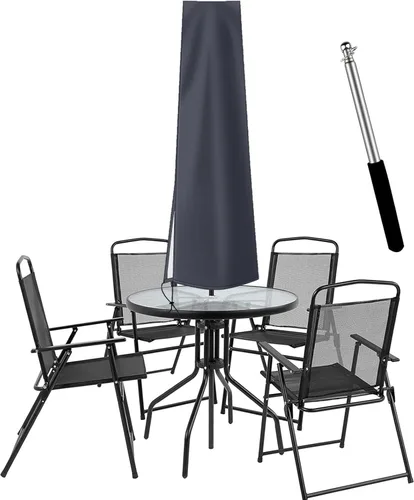 Vista 9 de Dafire Cubierta de paraguas de patio para sombrillas de 7 pies a 9 pies, cubiertas de parasol de 1.7m (Negro 420D), cubierta de paraguas impermeable