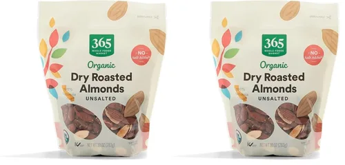 Vista 4 de 365 by Whole Foods Market, Almendras secas orgánicas tostadas y sin sal, 10 onzas