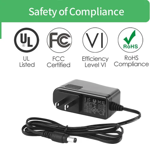 Vista 3 de Security-01 Fuente de alimentación de 12 V 1 A para adaptador de luz LED, adaptador de corriente de 12 V 1 amperio, CA 100-240 V a CC 12 V, cable