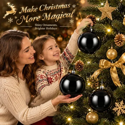 Vista 3 de Wettarn 6 Piezas Bolas Grandes de 6" de Navidad Bolas de Decoración de Árbol de Navidad Ornamentos Bolas Inastillables para Cumpleaños Pascua San