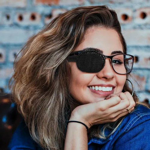 Vista 6 de 12 parches para ojos para gafas, parches para ojos medianos reutilizables sobre gafas para mejorar la ambliopía, estrabismo, parches