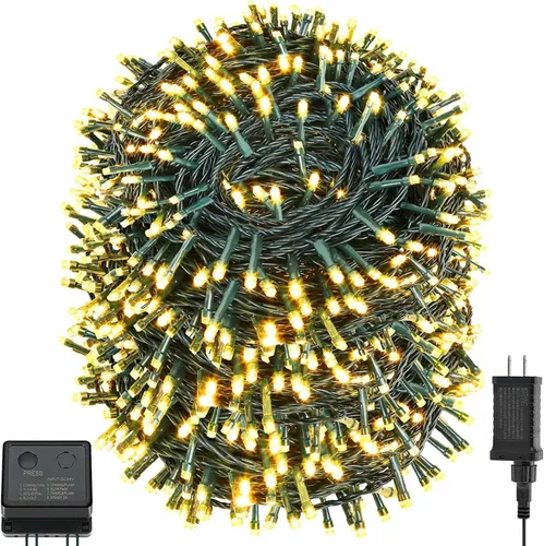 Vista 11 de Luces de cadena navideñas de 150 LED, la aplicación ajusta el brillo y la velocidad de cambio, con luces decorativas RGB ajustables por control