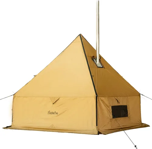 FIREHIKING Camping Hot Tent with Stove Jack Yurt Tent Outdoor Wall Tent Teepee Tent with Snow Skirt Caqui - S