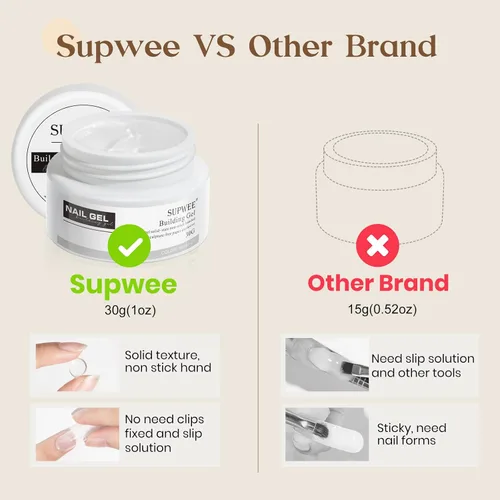 Vista 7 de Gel de uñas 3D sólido constructor para uñas, 1.06 oz, extensión transparente, antiadherente, gel duro para esculpir uñas, modelado, arte de uñas