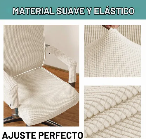 Vista 4 de Turquoize - Funda universal para silla de oficina y de computadora, Poliéster & Mezcla de poliéster, Biscotti beige, L