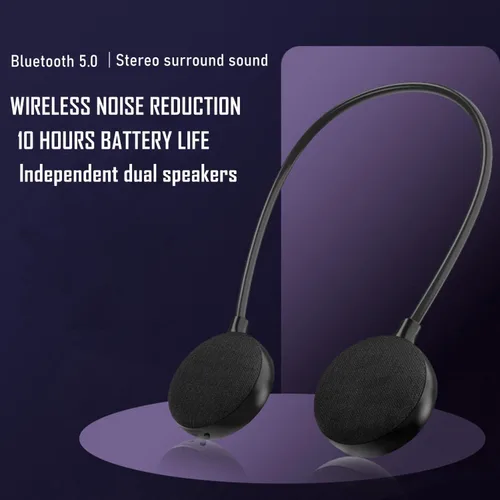 Vista 3 de Bocina Bluetooth con banda para el cuello, EBS-906, Bluetooth 5.3, micrófono incorporado, tiempo de reproducción de 10 horas, altavoz portátil