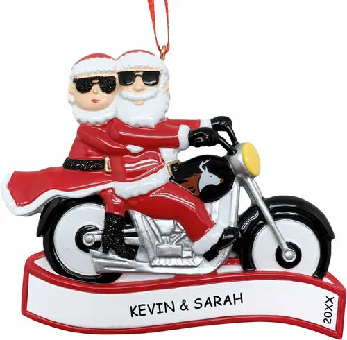 Adorno Navideño Colgante Personalizado para Parejas Mr & Mrs Claus (Santa Genial y la Señorita Claus)
