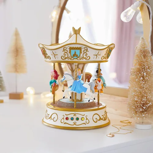 Vista 6 de Hallmark Keepsake Decoración navideña 2021, Disney Princess Dreams Go Round Carrusel musical con luz y movimiento
