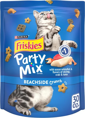 Vista 14 de Purina Friskies Golosinas para gatos, Party Mix Beachside Crunch - (Paquete de 10) Bolsas de 2.1 oz