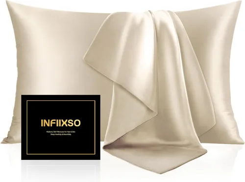 Vista 17 de INFIIXSO Funda de almohada de seda de morera, para cabello y piel, tamaño estándar, cremallera oculta, 20 x 26 pulgadas, suave y refrescante
