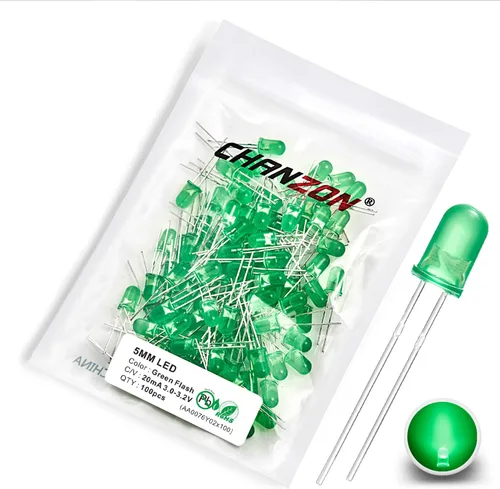 Vista 13 de CHANZON 100 unids 0.197 in blanco parpadeante LED diodo luces 1.5Hz intermitente (transparente redondo transparente DC 3V 20mA) iluminación