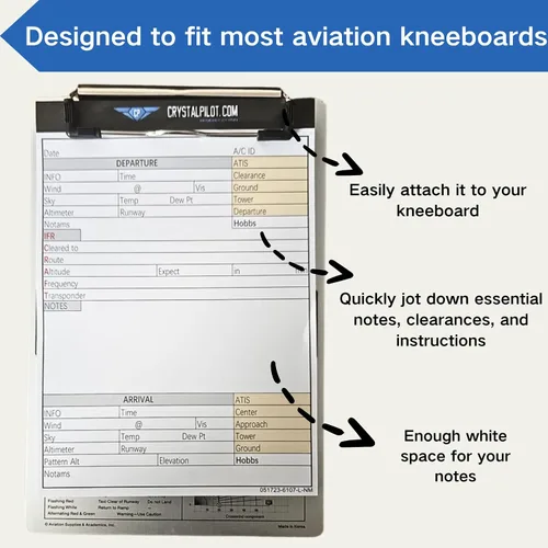 Vista 3 de Crystal Pilot VFR-IFR - Bloc de notas de vuelo, accesorio para rodillera