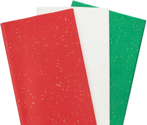 Vista 6 de K-Kraft Paquete a granel de papel de seda de Navidad sin arrugas, 160 hojas de diseños clásicos navideños para envolver regalos, manualidades