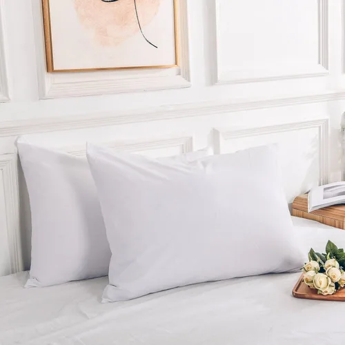 NEXHOME PRO Juego de 2 fundas de almohada tamaño Queen 100% algodón orgánico, cierre de sobre, textura natural con sensación de lino, suave y