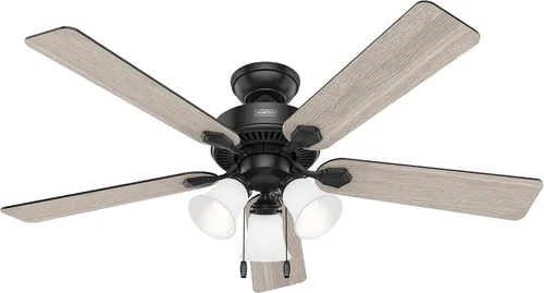 Vista 16 de Hunter Swanson 50885 - Ventilador de techo interior de 44 pulgadas con luces LED, ventilador de techo blanco con cadena de tracción