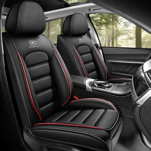 Vista 7 de Fundas de asiento de cuero para Nissan Sentra 2001-2026, protectores de asiento compatibles con bolsa de aire, fundas de asiento impermeables