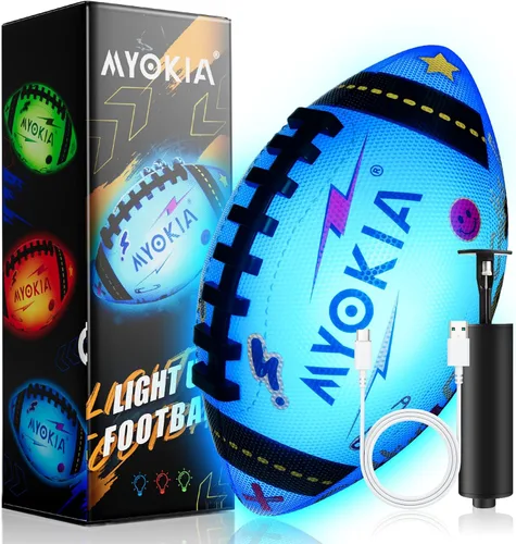 Balón de fútbol que brilla en la oscuridad, regalo de cumpleaños para niños y adolescentes de 3-15+, RGB recargable, bola que brilla en la oscuridad