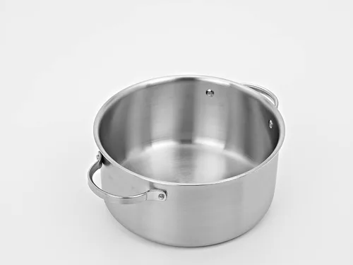 Vista 7 de CHEF TOPF Olla de acero inoxidable de 5 capas de 6 cuartos con tapa, completa de 5 capas, cepillada, olla multiusos, olla de salsa, olla de sopa