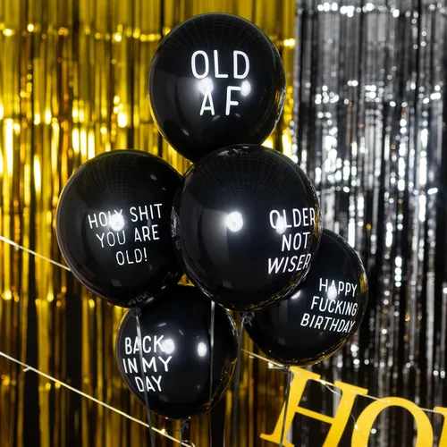 Vista 7 de SUNBEAUTY Decoraciones de cumpleaños número 50 para él o ella, letrero de decoración de fiesta de cumpleaños con luces LED doradas, globos abusivos