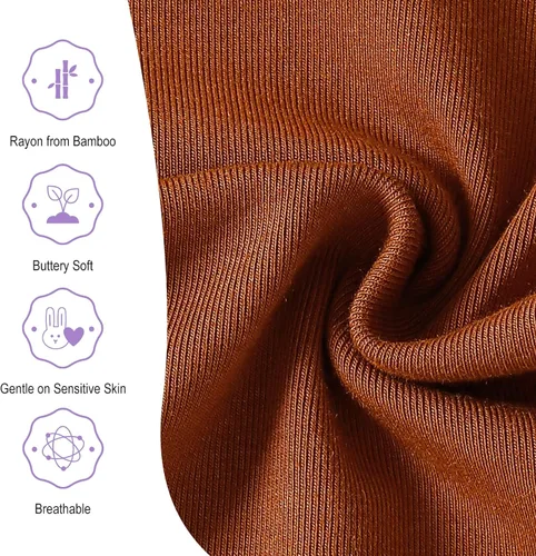 Vista 27 de DEFAHN Paquete de 2 mamelucos unisex para bebé, viscosa súper suave de bambú, unicolor de manga larga para bebés niños y niñas