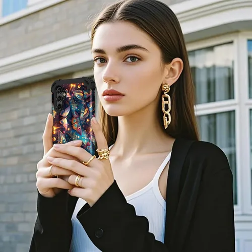 Vista 8 de TEECOVER Funda para Samsung Galaxy A14, resistente a prueba de golpes de servicio pesado, protección completa, parachoques de plástico duro + funda