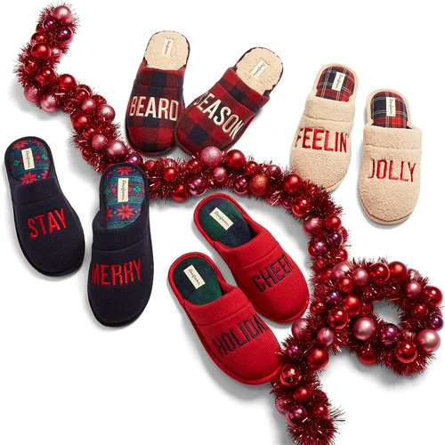 Vista 3 de Dearfoams Pantuflas divertidas y feas de Navidad para hombre