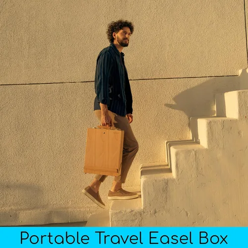 Vista 7 de MEEDEN Caballete de Mesa Extra Grande, Caballetes de Mesa de Madera de Haya Sólida para Pintar Lienzo, Caballete Caja de Bocetos, Caballete de Arte