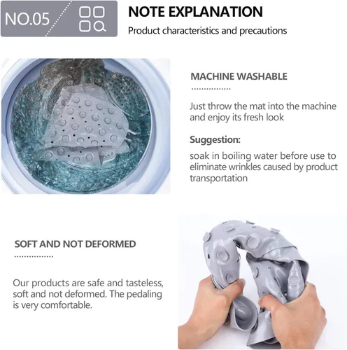 Vista 7 de XIYUNTE Tapete de ducha de esquina antideslizante, 21 x 21 pulgadas, tapete de ducha esquinero para ducha interior, tapete de baño antideslizante