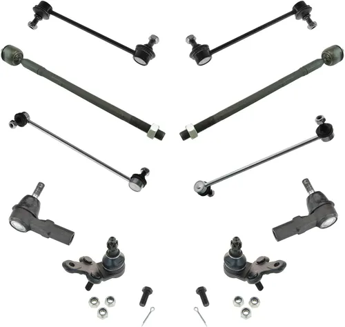 Vista 114 de TRQ Kit de dirección y suspensión delantera y trasera, cremallera de dirección de rótula y fuelle de piñón, barra estabilizadora, barra