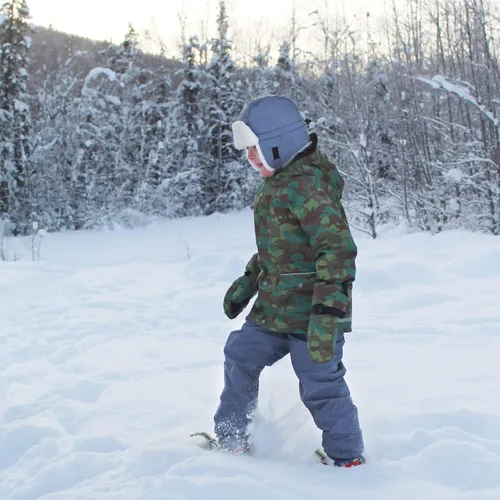 Vista 8 de JAN & JUL Pantalones de lluvia y nieve impermeables para niños, forrados con forro polar