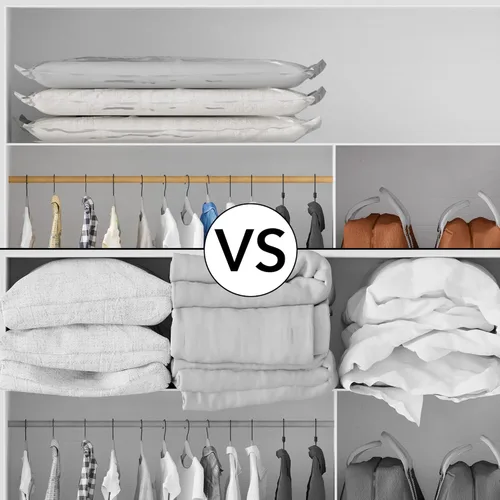 Vista 3 de Bolsas de almacenamiento al vacío SpaceAid, bolsas compresoras selladoras de ahorro de espacio para edredones, cobijas, almohadas, ropa de cama