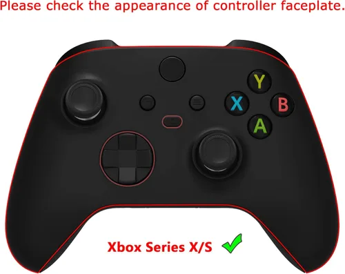 Vista 2 de eXtremeRate Replacement Buttons for Xbox Core Wireless Controller, Chrome Red Glossy Custom LB RB LT RT Bumpers Trigers Dpad ABXY Start Back Sync