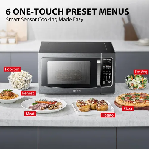 Vista 3 de TOSHIBA ML-EM45PIT(BS) Horno microondas de encimera con tecnología inversor, esenciales de cocina, sensor inteligente, descongelación automática